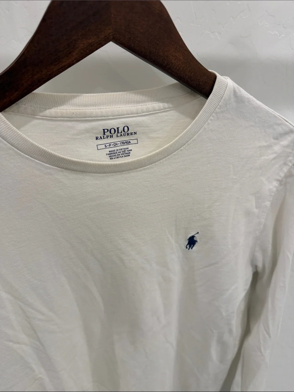 Polo by Ralph Lauren White Long Sleeve Crewneck Tee with Navy Pony